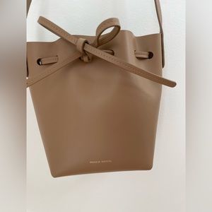 Mansur Gabriel taupe mini bucket bag. Used once. Excellent condition